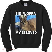 Big Floppa My Beloved Caracal Cat Meme Kids Sweatshirt thumb 0