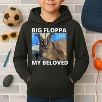Big Floppa My Beloved Caracal Cat Meme Kids Hoodie thumb 2