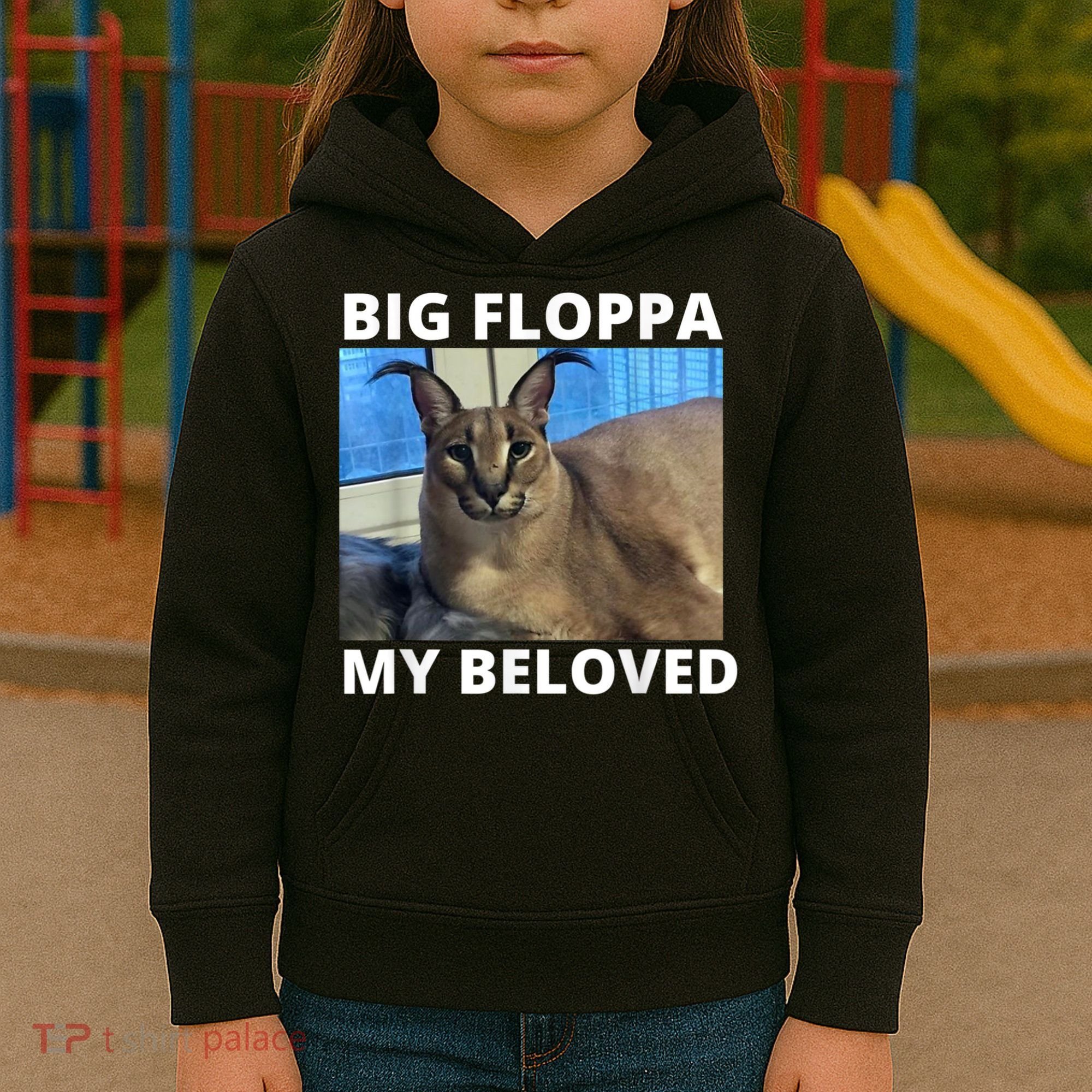Big Floppa My Beloved Caracal Cat Meme Kids Hoodie
