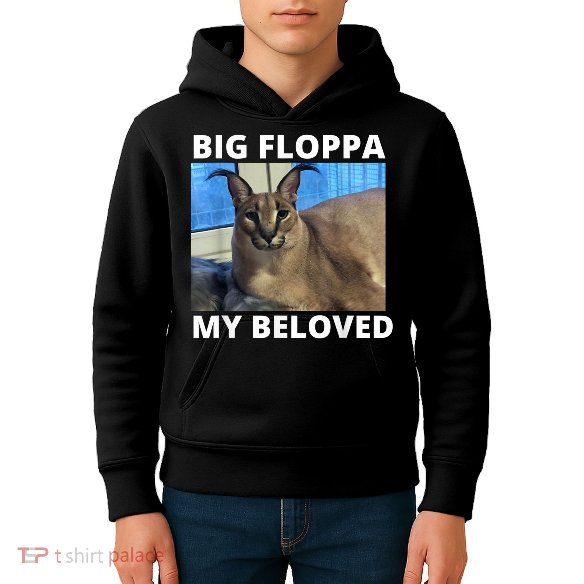 Big Floppa My Beloved Caracal Cat Meme Kids Hoodie
