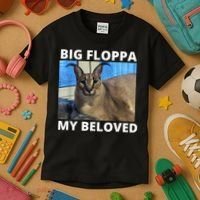 Big Floppa My Beloved Caracal Cat Meme Kids T-Shirt thumb 3