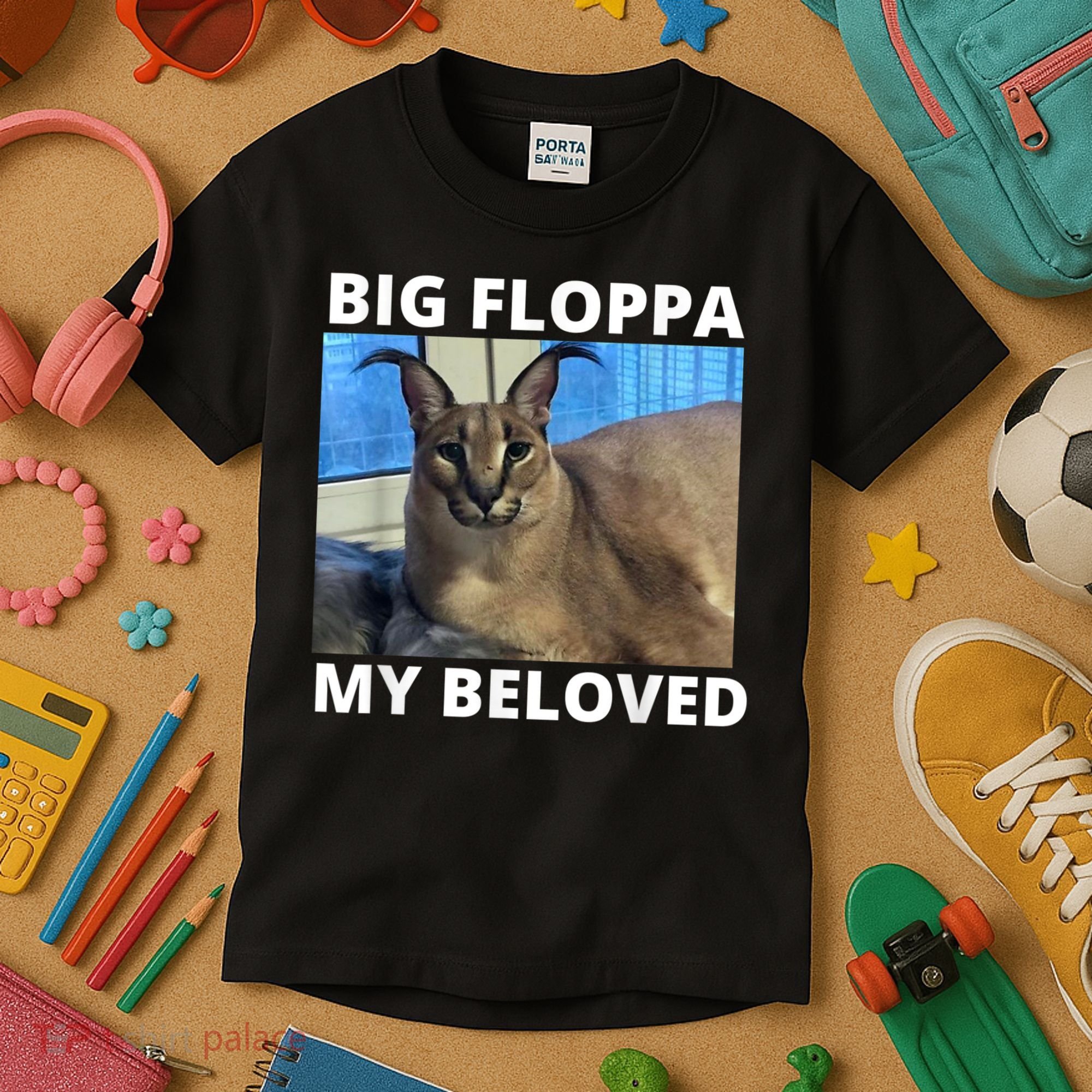 Big Floppa My Beloved Caracal Cat Meme Kids T-Shirt