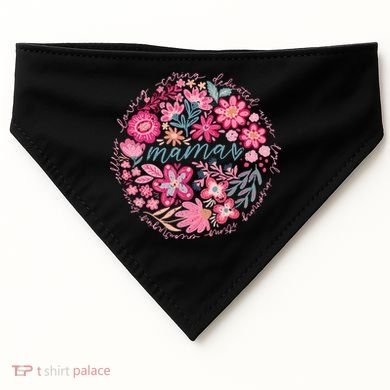 Boho Floral Mama She Is Mom Mothers Day USA-Made Doggie Bandana