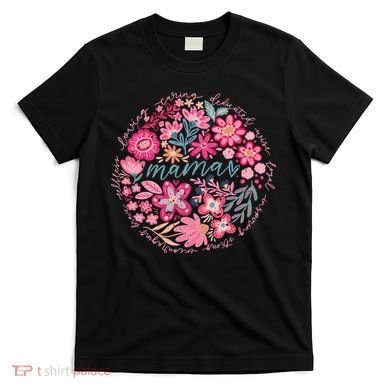 Boho Floral Mama She Is Mom Mothers Day T-Shirt