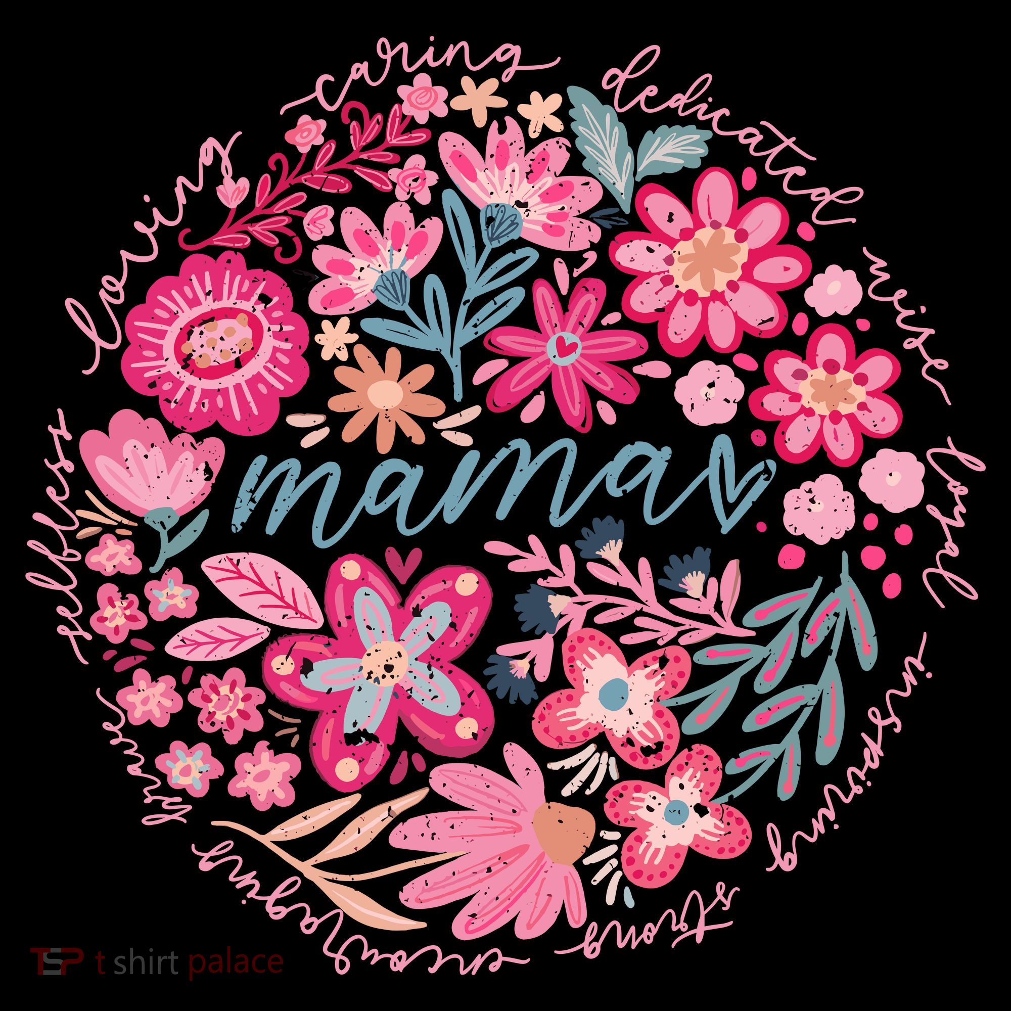 Boho Floral Mama She Is Mom Mothers Day Button