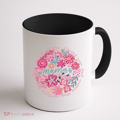 Boho Floral Mama She Is Mom Mothers Day Coffee Mug back