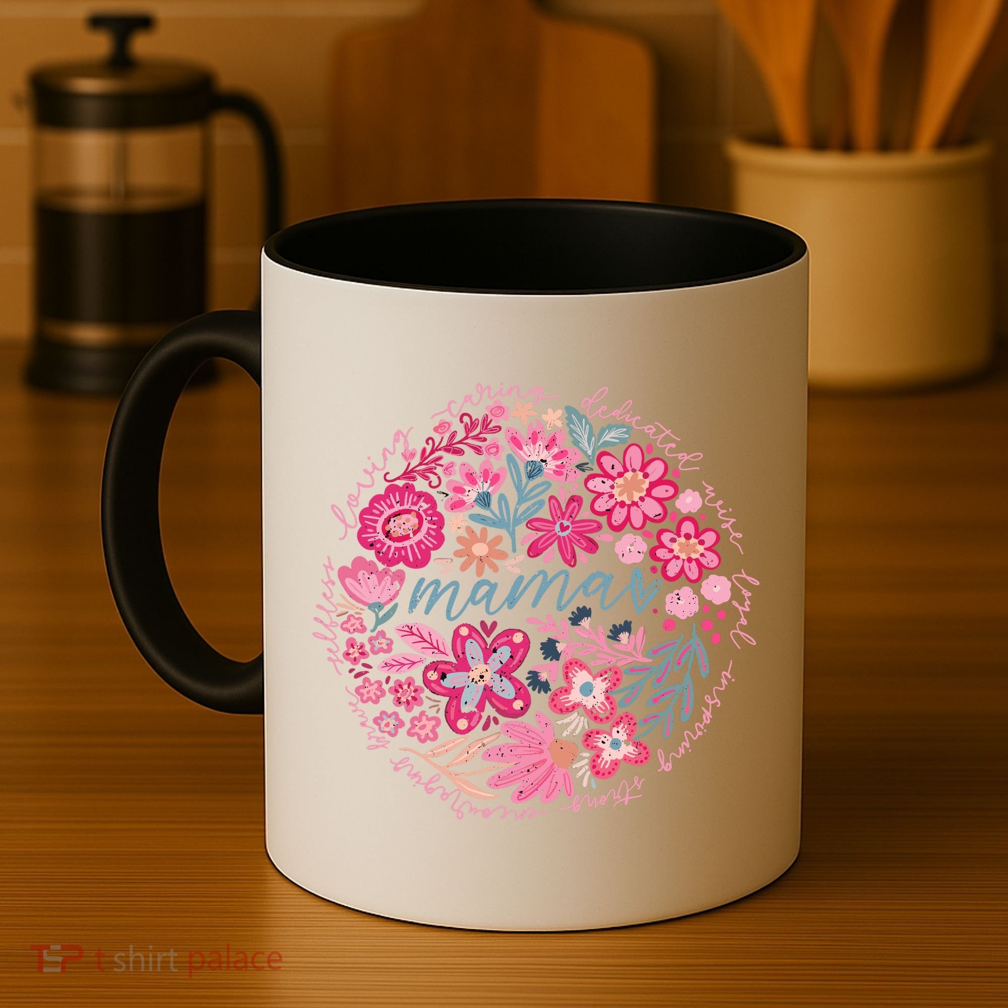 Boho Floral Mama She Is Mom Mothers Day Coffee Mug