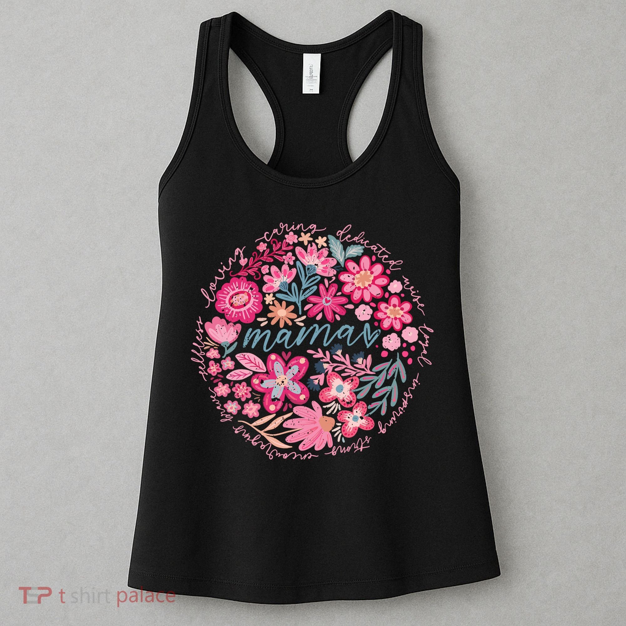 Boho Floral Mama She Is Mom Mothers Day Women's Tank Top