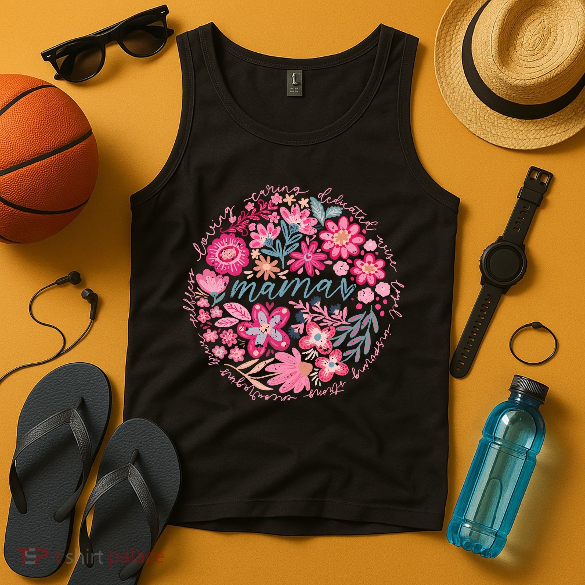 Boho Floral Mama She Is Mom Mothers Day Tank Top