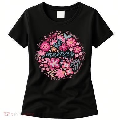 Boho Floral Mama She Is Mom Mothers Day Women's T-Shirt