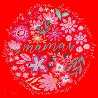 Boho Floral Mama She Is Mom Mothers Day Santa Hat thumb 1