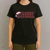 Bruh Funny Merry Christmas Buffalo Plaid Family Matching Pjs T-Shirt thumb 4