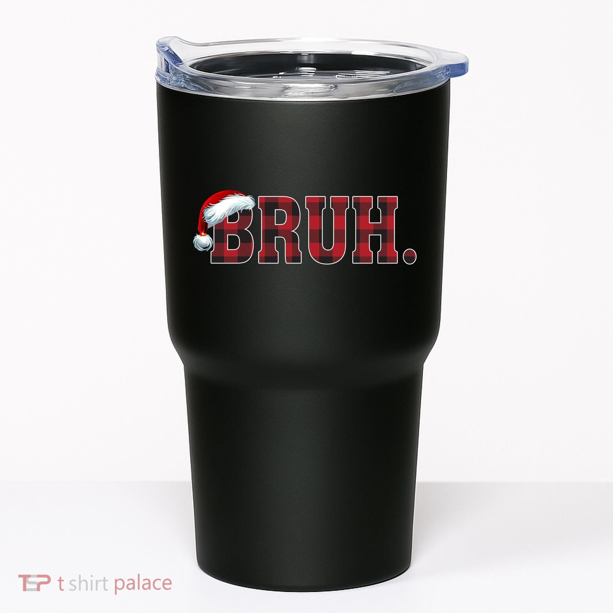 Bruh Funny Merry Christmas Buffalo Plaid Family Matching Pjs Tumbler