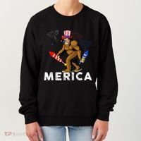 Bigfoot Fireworks Merica 4th Of July Sasquatch Women's Sweatshirt thumb 0
