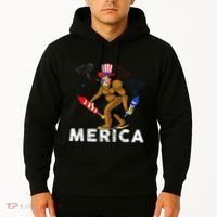 Bigfoot Fireworks Merica 4th Of July Sasquatch Hoodie thumb 2