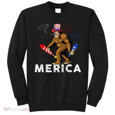 Bigfoot Fireworks Merica 4th Of July Sasquatch Sweatshirt