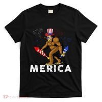 Bigfoot Fireworks Merica 4th Of July Sasquatch T-Shirt thumb 0