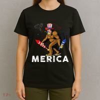 Bigfoot Fireworks Merica 4th Of July Sasquatch T-Shirt thumb 4