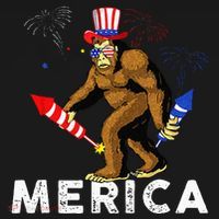 Bigfoot Fireworks Merica 4th Of July Sasquatch Bucket Hat thumb 4