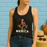 Bigfoot Fireworks Merica 4th Of July Sasquatch Women's Tank Top thumb 2