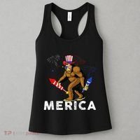 Bigfoot Fireworks Merica 4th Of July Sasquatch Women's Tank Top thumb 3