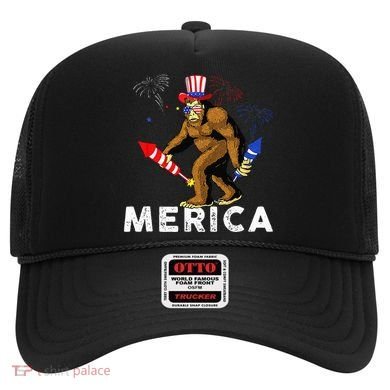 Bigfoot Fireworks Merica 4th Of July Sasquatch Hat
