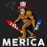 Bigfoot Fireworks Merica 4th Of July Sasquatch Hat thumb 2