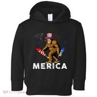 Bigfoot Fireworks Merica 4th Of July Sasquatch Toddler Hoodie thumb 0