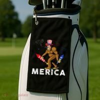 Bigfoot Fireworks Merica 4th Of July Sasquatch Golf Towel thumb 2
