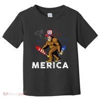Bigfoot Fireworks Merica 4th Of July Sasquatch Toddler T-Shirt thumb 0