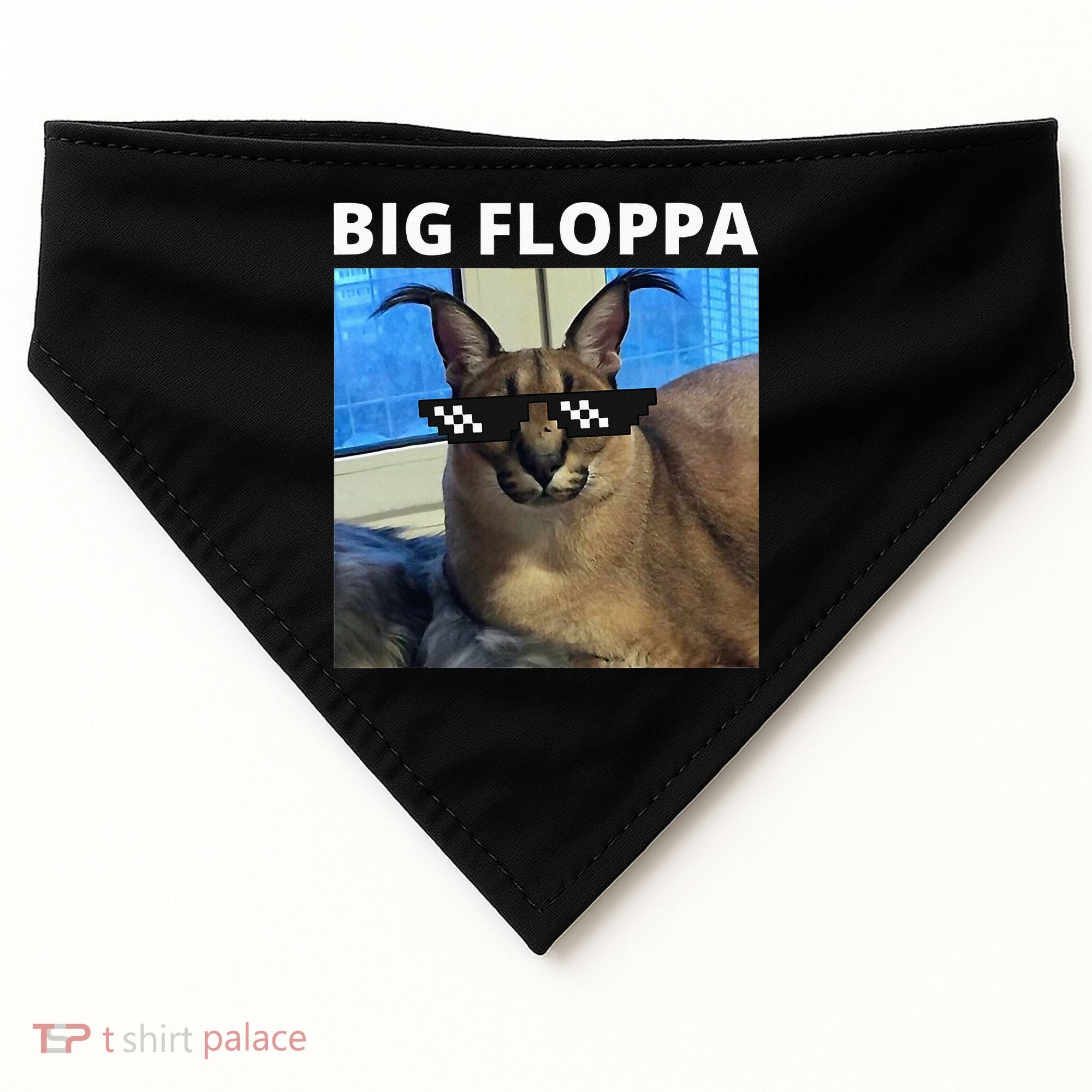 Big Floppa Meme Cat USA-Made Doggie Bandana