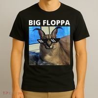 Big Floppa Meme Cat T-Shirt thumb 3