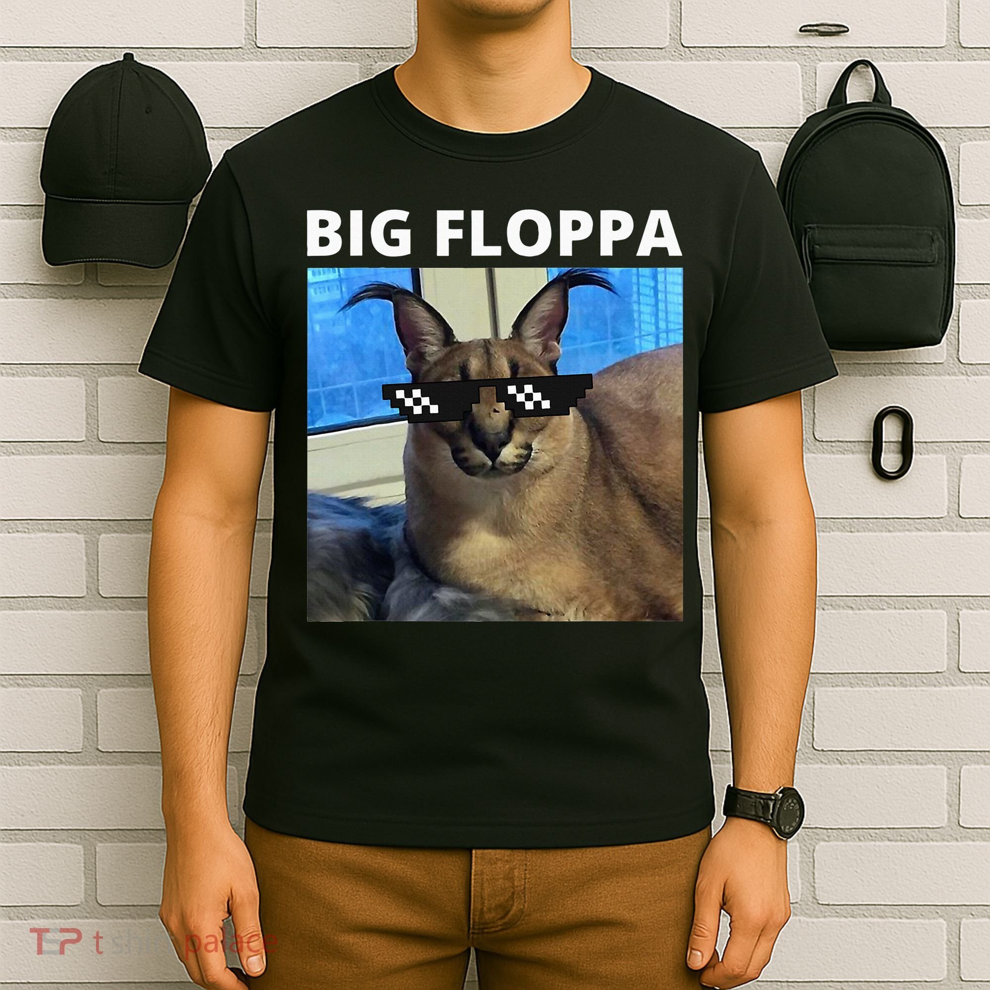 Big Floppa Meme Cat T-Shirt