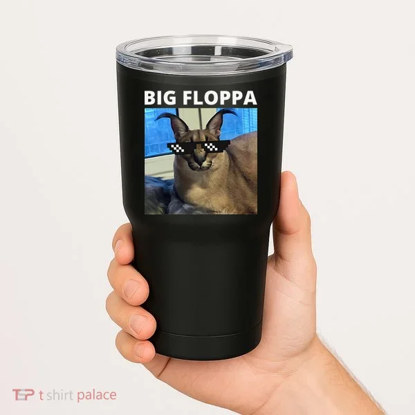 Big Floppa Meme Cat Tumbler