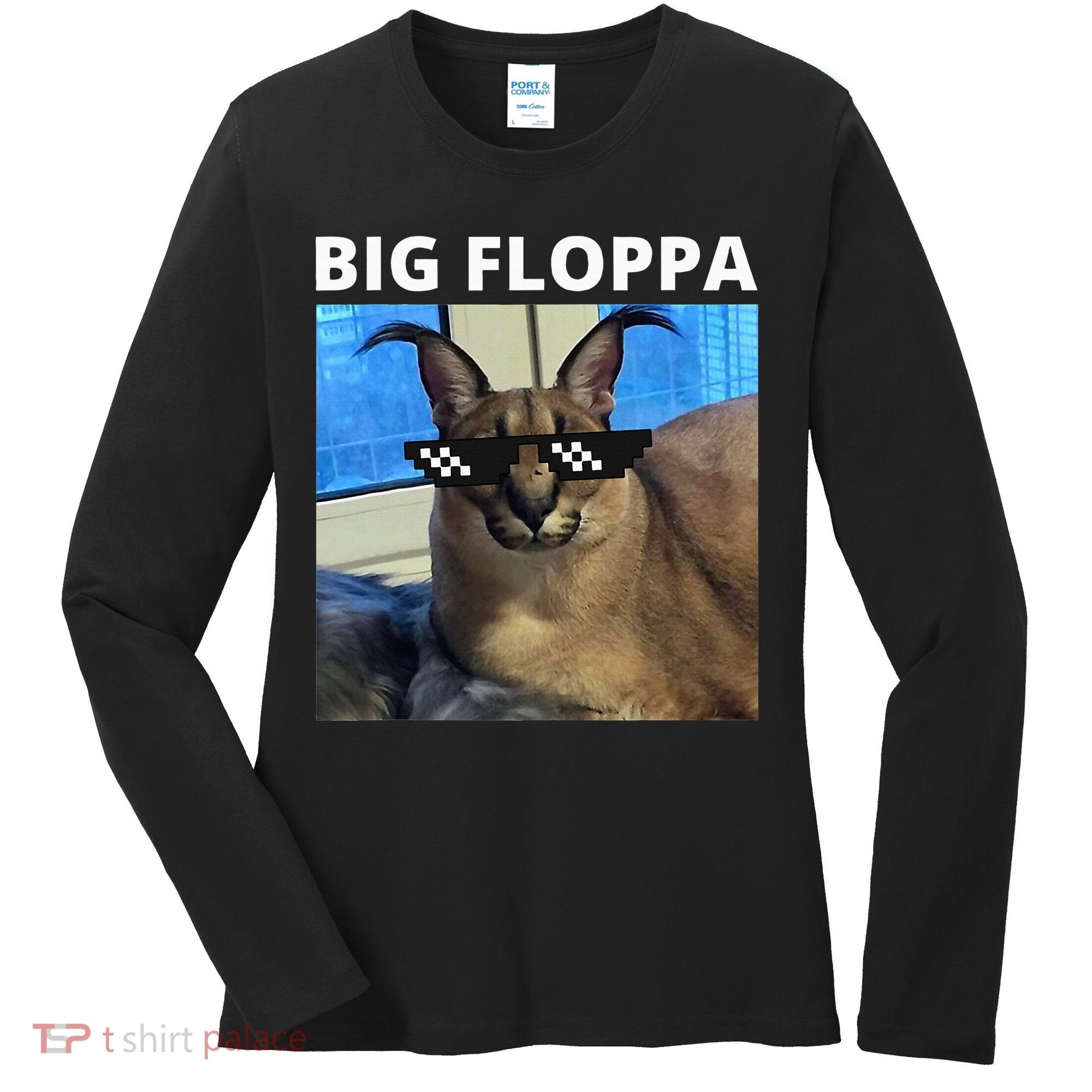 Big Floppa Meme Cat Women's Long Sleeve Shirt