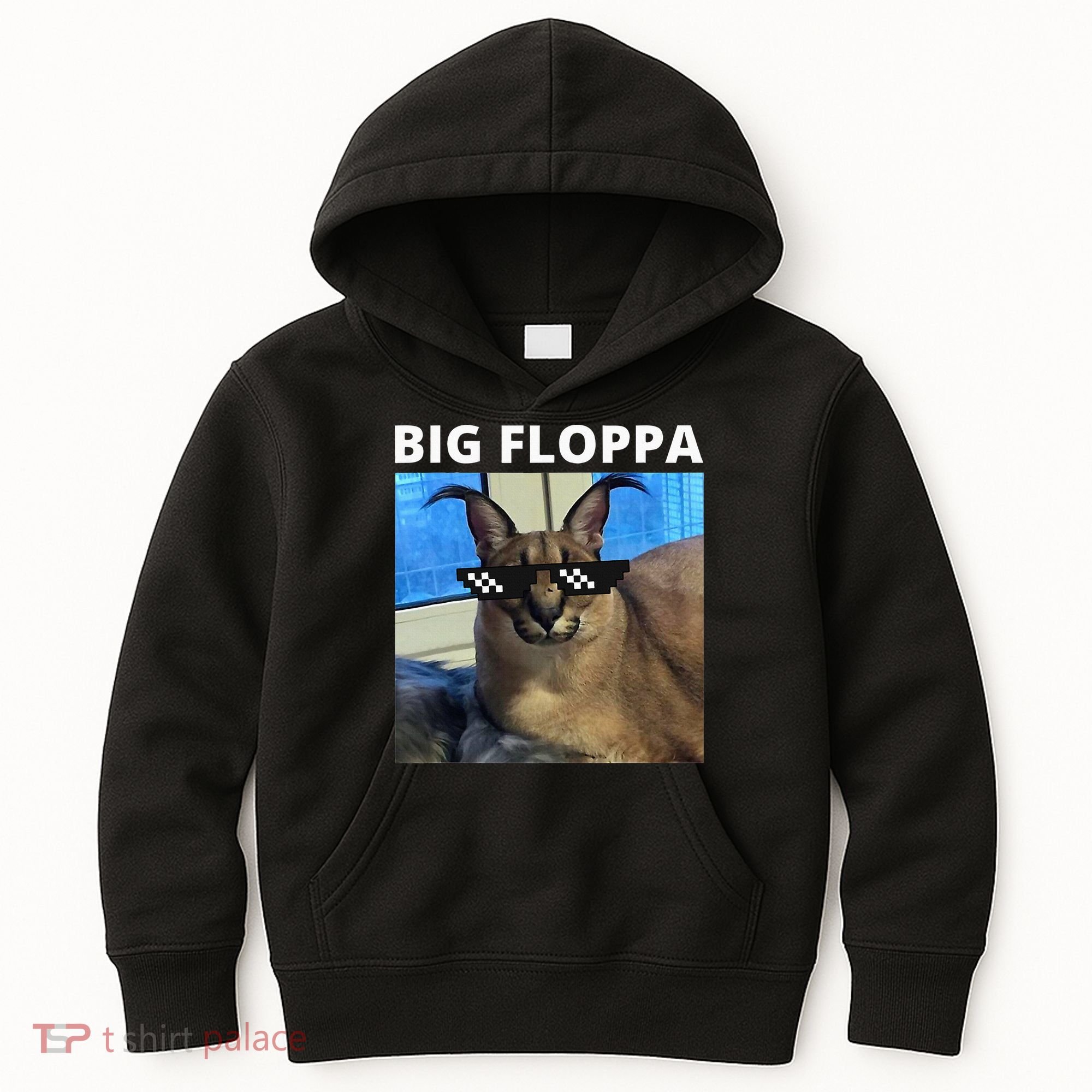 Big Floppa Meme Cat Kids Hoodie