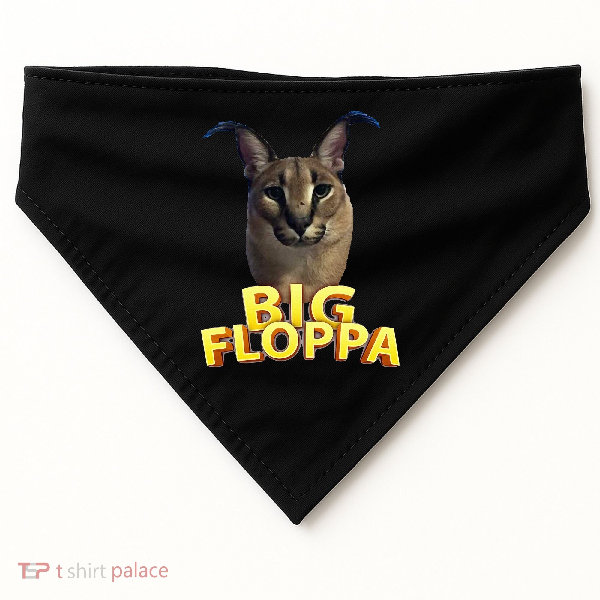 Big Floppa Meme Cat USA-Made Doggie Bandana