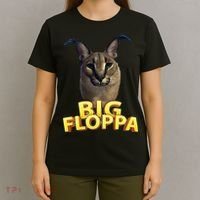 Big Floppa Meme Cat T-Shirt thumb 4