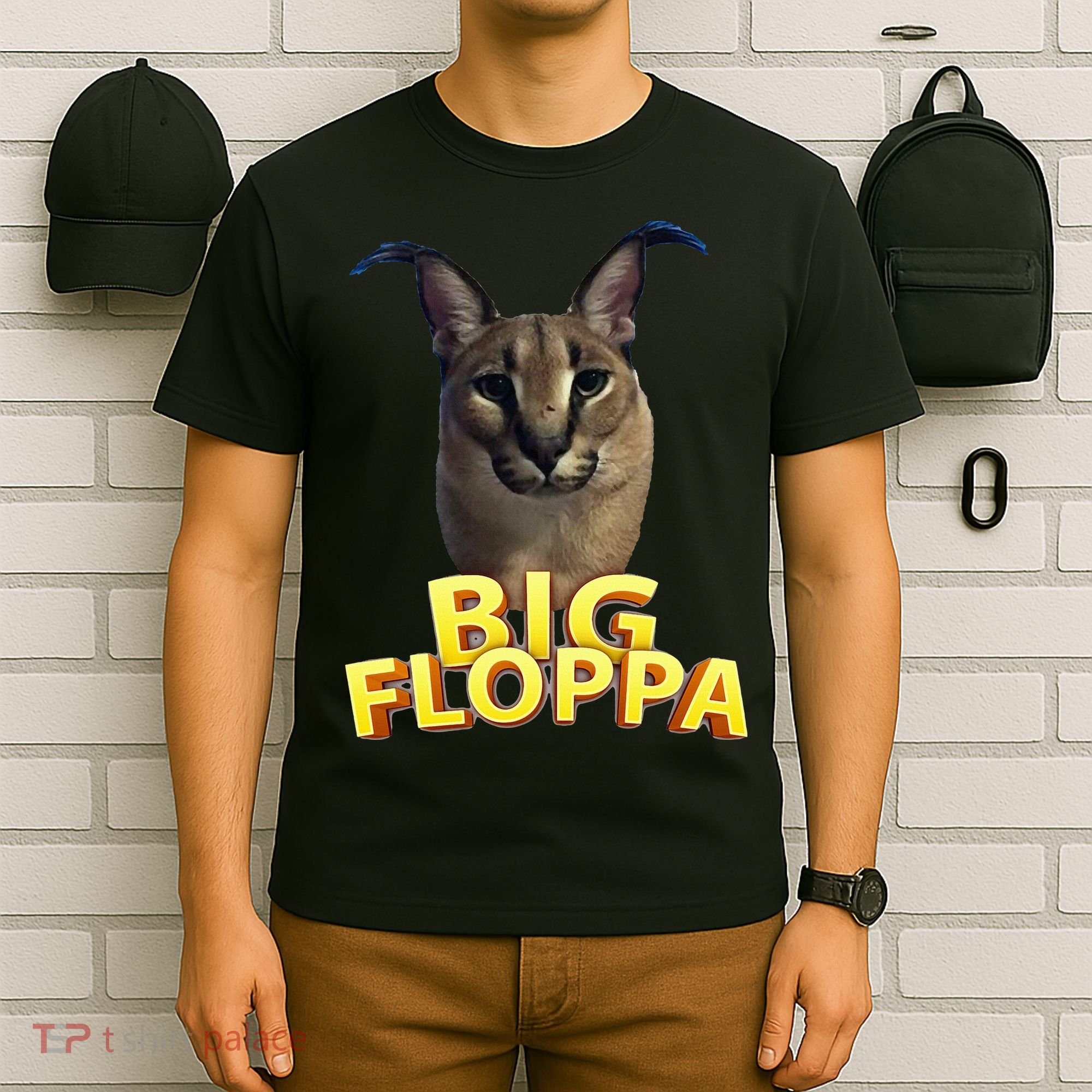 Big Floppa Meme Cat T-Shirt