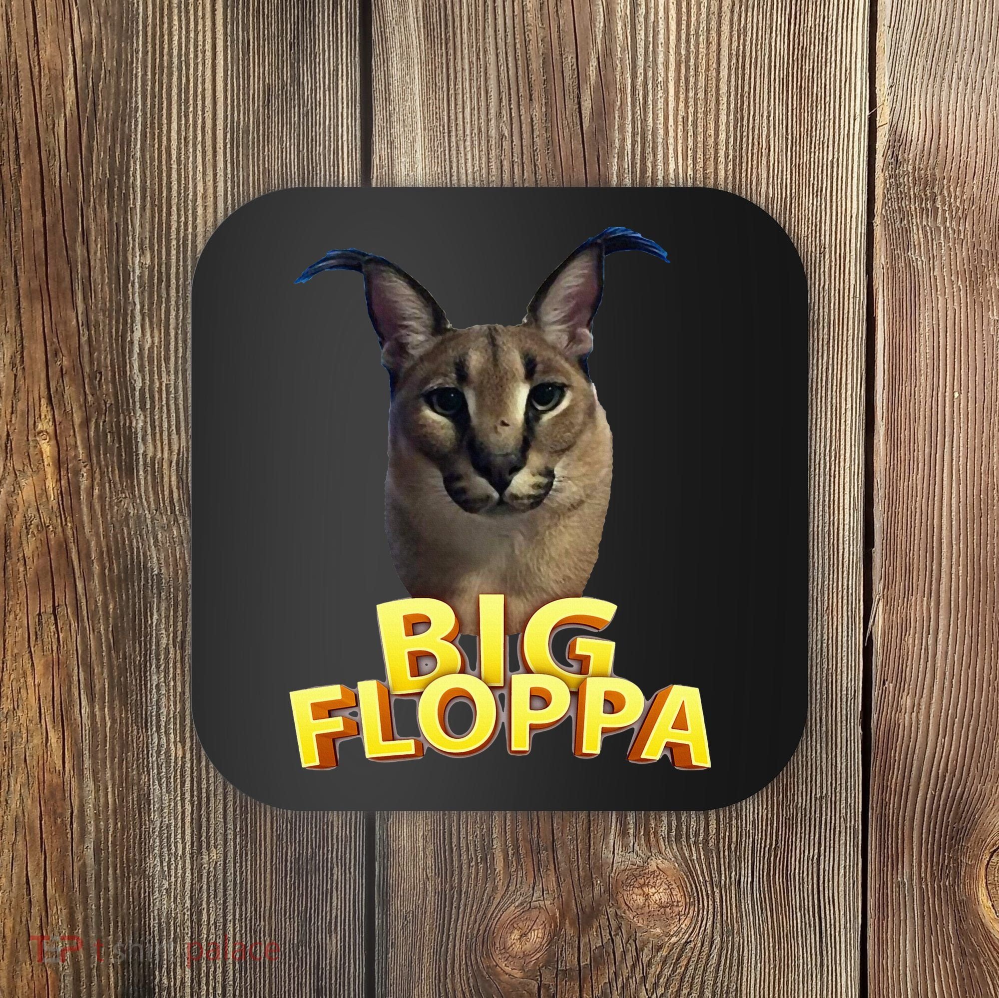 Big Floppa Meme Cat Coaster
