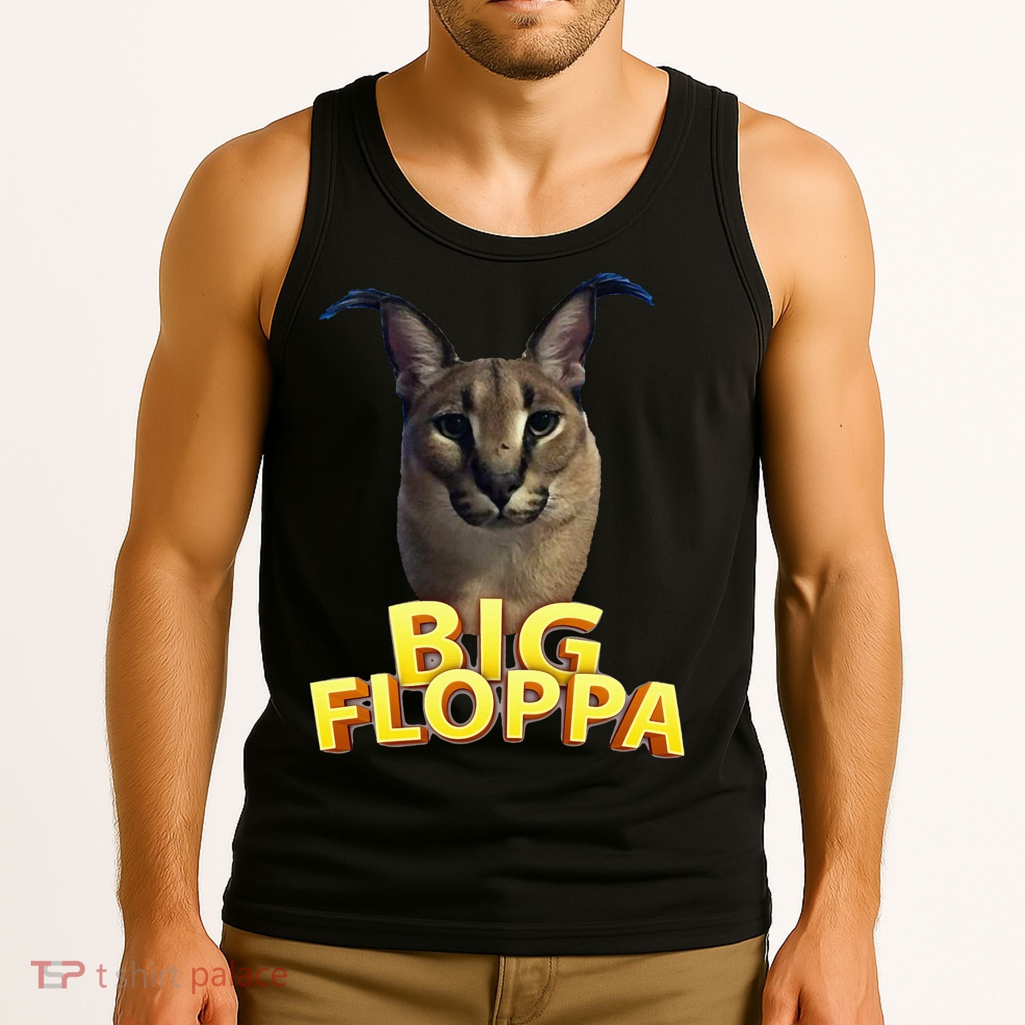 Big Floppa Meme Cat Tank Top