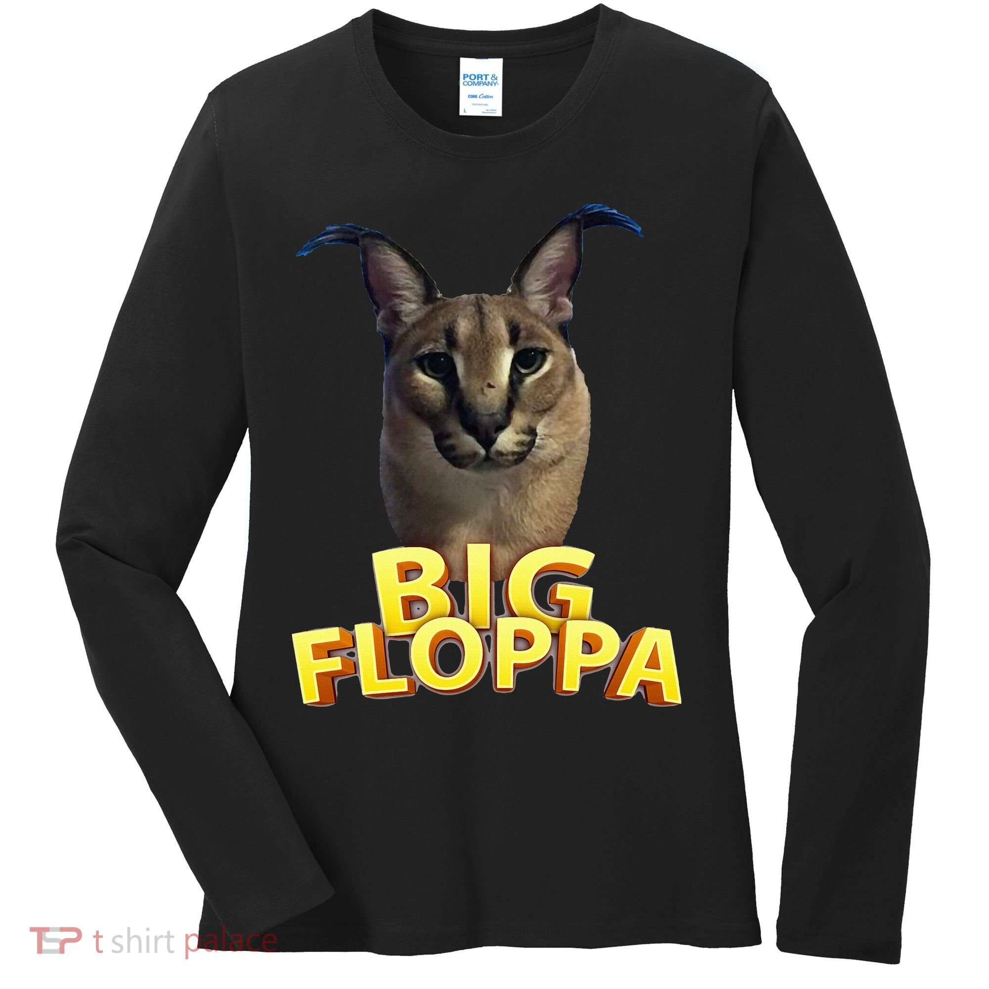 Big Floppa Meme Cat Women's Long Sleeve Shirt
