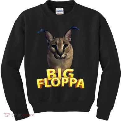 Big Floppa Meme Cat Kids Sweatshirt