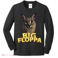 Big Floppa Meme Cat Kids Long Sleeve Shirt thumb 0