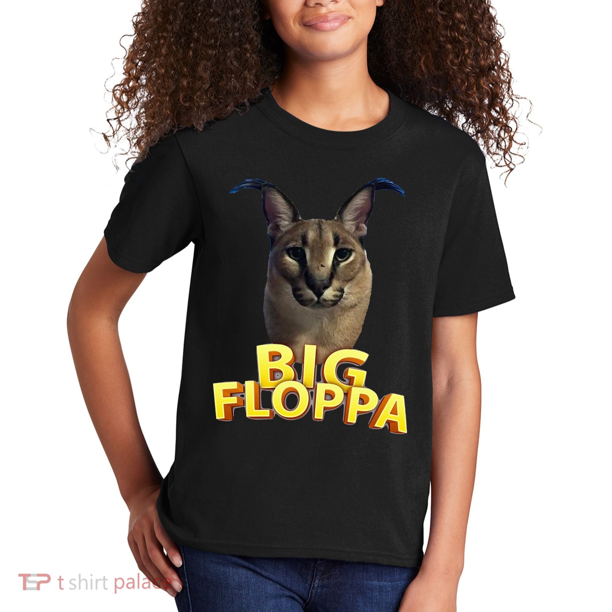 Big Floppa Meme Cat Kids T-Shirt
