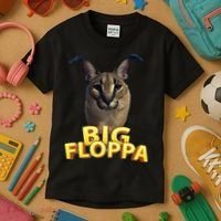 Big Floppa Meme Cat Kids T-Shirt thumb 3