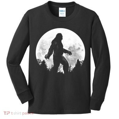 Bigfoot Full Moon Kids Long Sleeve Shirt