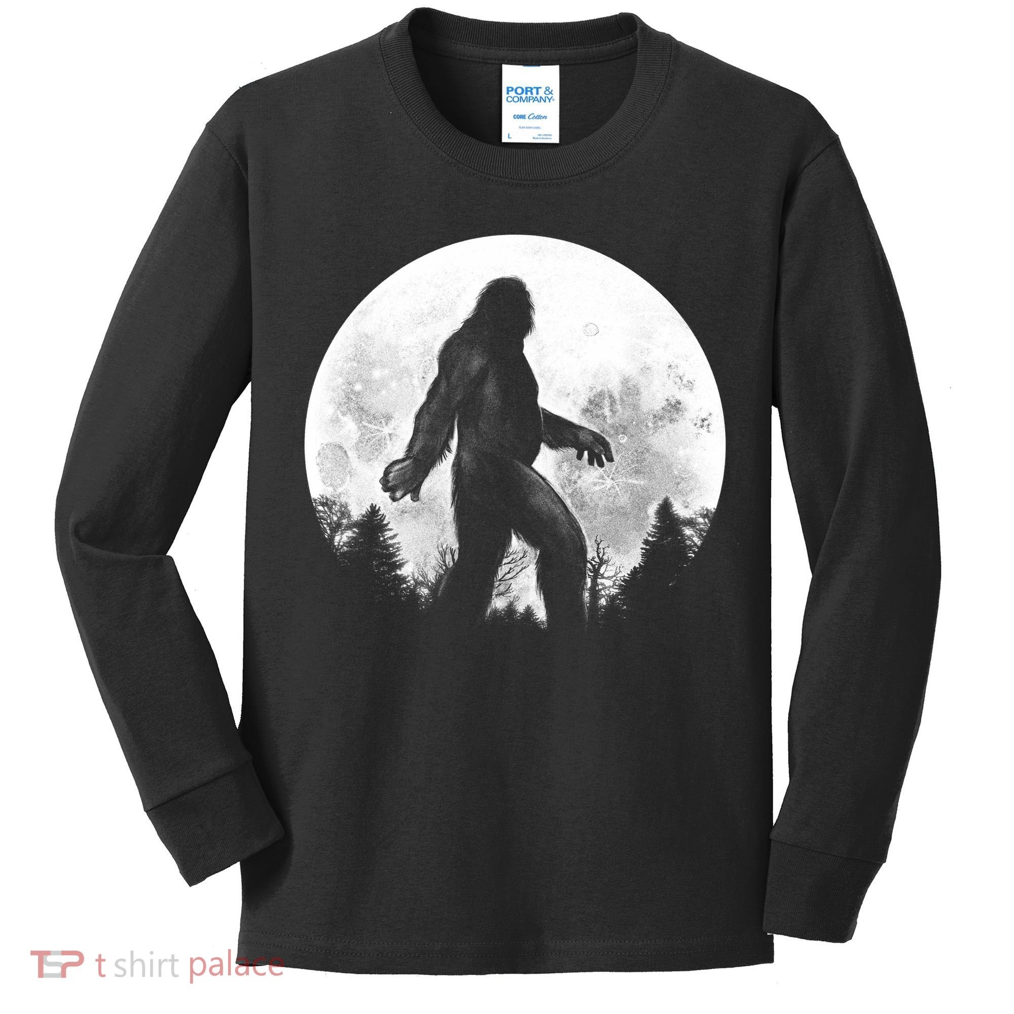 Bigfoot Full Moon Kids Long Sleeve Shirt