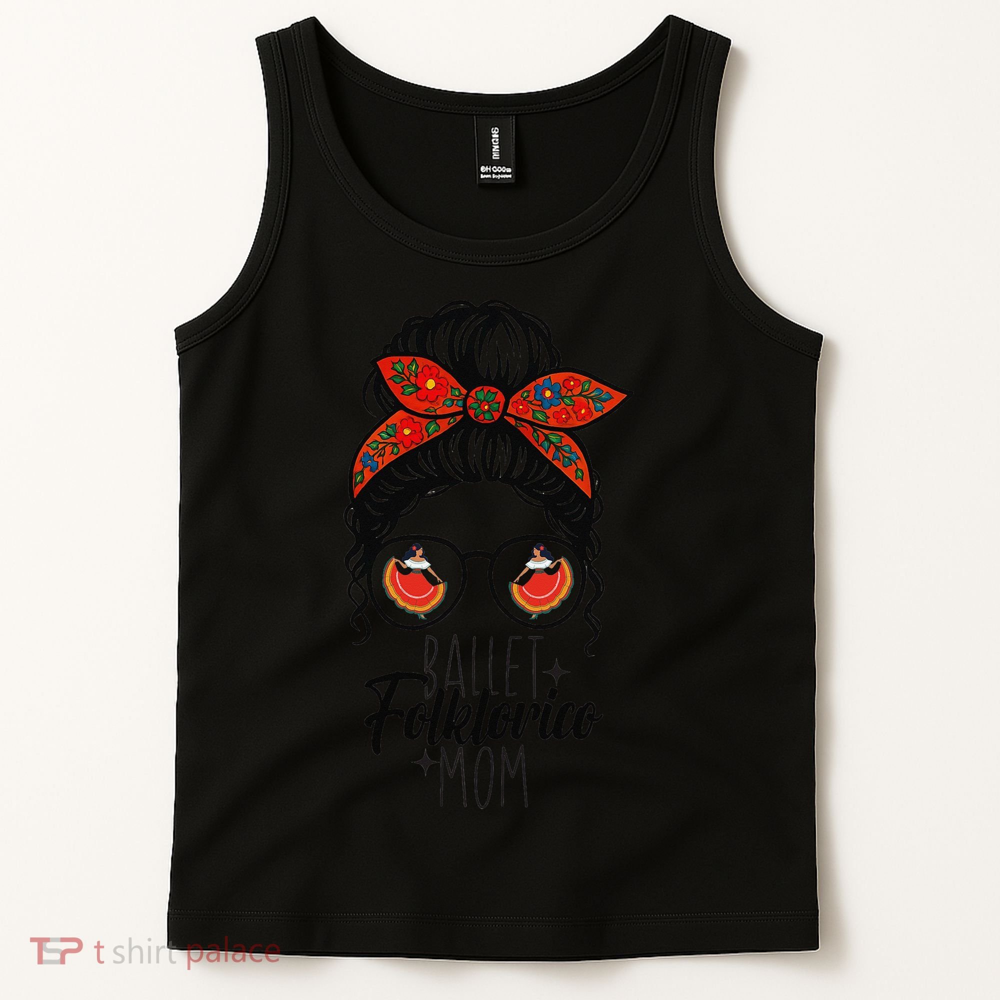 Ballet Folklorico Mom Messy Bun Mexican Dance Lover Tank Top