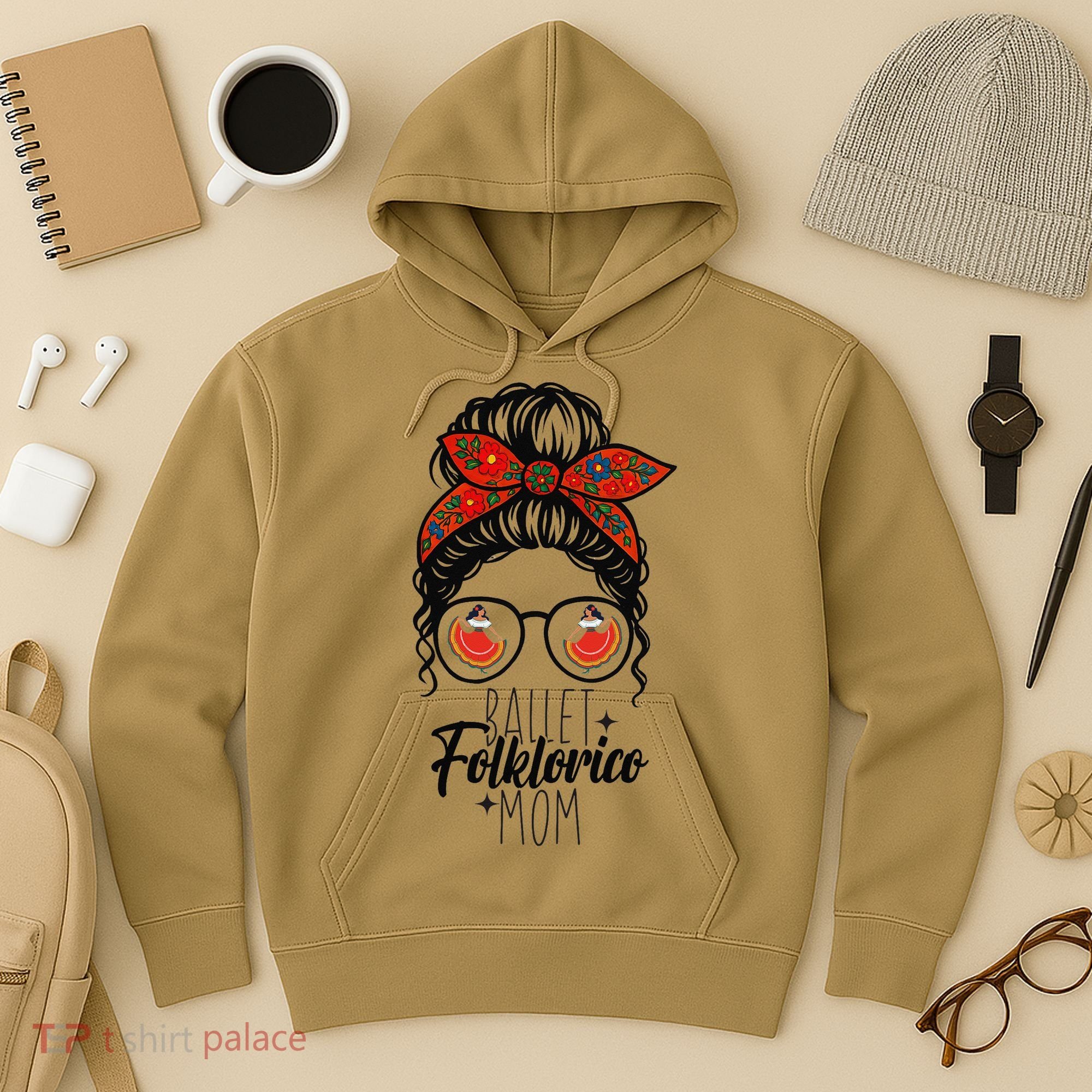 Ballet Folklorico Mom Messy Bun Mexican Dance Lover Hoodie